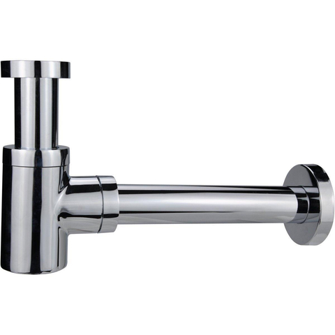 Fortifura Calvi Fonteinkraanset - staande fonteinkraan - laag - always open plug - design - sifon - hoogglans chroom SW798599