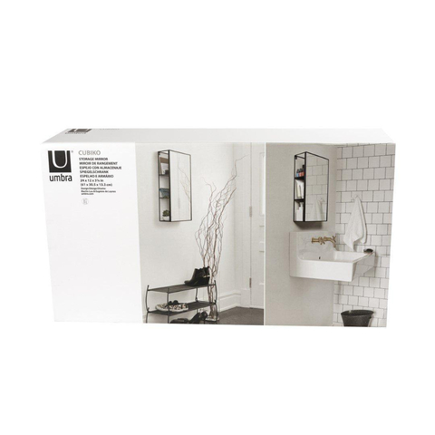 Umbra Cubiko Spiegel 13x30x62cm staal zwart SHOWROOMMODEL SHOW24940