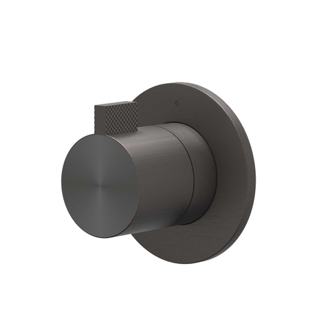 IVY Tribe Partie apparente - pour robinet d'arrêt encastré - Symmetry - rosace ronde - acier inoxydable 316 brossé carbon black PVD SW1031857