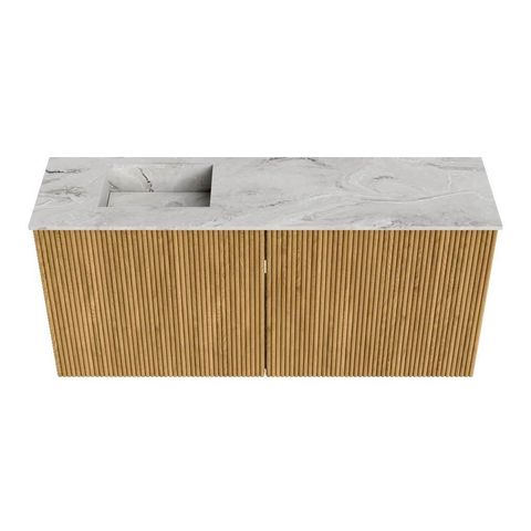 Mondiaz JOYA-DLUX Meuble de salle de bains 90cm - couleur Oak - Vasque FAYE position Gauche 1 trou de robinet couleur Glace SW1421982