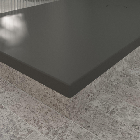Villeroy & Boch Ecora douchebak - 160x100x4.5cm - afvoer korte zijde - anthracite (antraciet) SW1558906