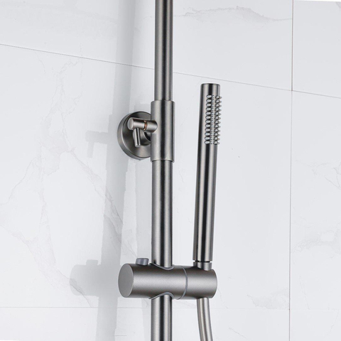 Fortifura Calvi doucheslang glad - 150cm - geborsteld gunmetal (antraciet) SW767380