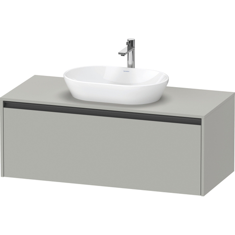 Duravit Ketho.2 Wastafelonderbouwkast - inclusief consoleplaat - met 1 lade - 120x55x45.9cm - met handgreep antraciet - betongrijs mat SW772662