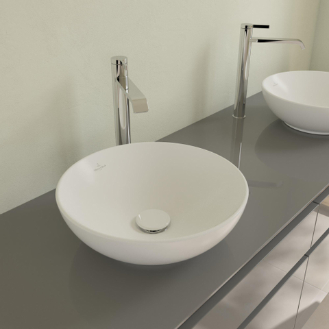 Villeroy & Boch Loop & friends vasque à poser - 38cm - ronde sans trop-plein CeramicPlus stone white SW644126
