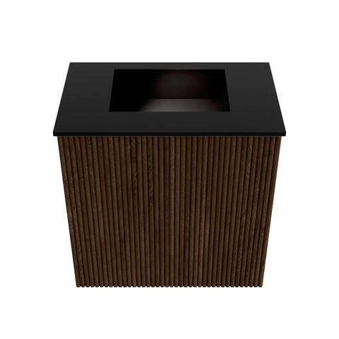 Mondiaz JOYA 40cm toiletmeubel - kleur Walnut - Wastafel FAYE positie Midden Zonder kraangat kleur Urban. SW1421331