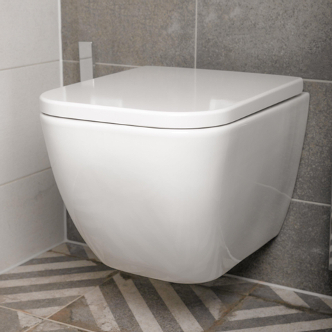 Wiesbaden Sky Wandcloset verkort - met Sky toiletzitting - softclose en quickrelease - glans wit SW49004