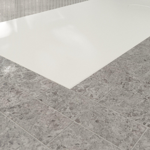 Villeroy & Boch Ecora douchebak - 180x80x4.5cm - afvoer korte zijde - stone white (wit) SW1559022