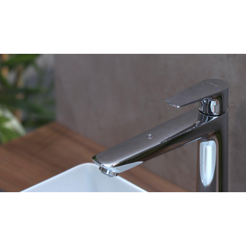 Hansgrohe Talis E ééngreeps wastafelmengkraan 240 met pop-up afvoergarnituur Brushed Black Chrome SW295760