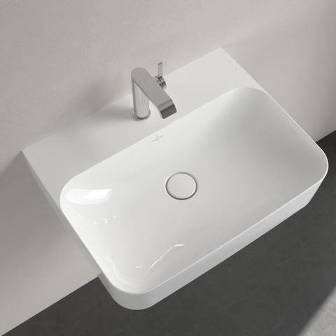 Villeroy & Boch finion wastafel - 1 kraangat - 60x47cm CeramicPlus - zonder overloop - White Alpine (glans wit) SW106468