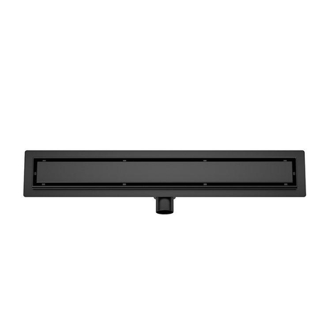 Wiesbaden Caniveau de douche avec bride et grille carrelable 80 x 7 cm noir mat SW1138574