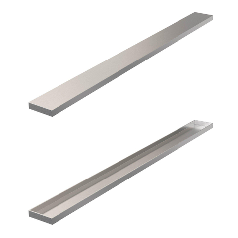 Brauer Grille de pose de carrelage - 80x7x6.8cm - flasque de sol - réversible - inox SW17969
