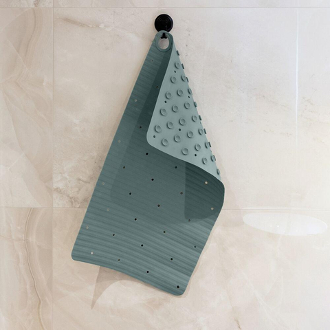 Sealskin Ribb Tapis de bain - 40x70cm - Antidérapant - inclus - crochet noir - Vert SW1421061