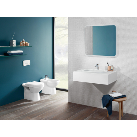 Villeroy & Boch O.novo staand bidet - met overloop - 1 kraangat CeramicPlus - White Alpine (glans wit) 0124161