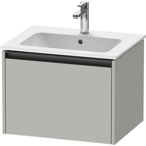 Duravit Ketho.2 Wastafelonderbouwkast - met 1 lade - 61x48x44cm - met greep antraciet - betongrijs mat SW772184