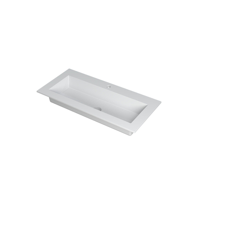 Ink Kraft lavabo - 100x45x1cm - 1 trou de robinet - blanc mat SW439575