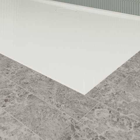 Villeroy & Boch Ecora douchebak - 160x100x3.5cm - afvoer lange zijde - white alpine (wit) SW1559004