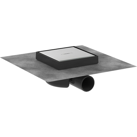 Hansgrohe RainDrain Spot Puntafvoer - 15x15cm - achterzijde betegelbaar - brushed stainless steel SW1590452