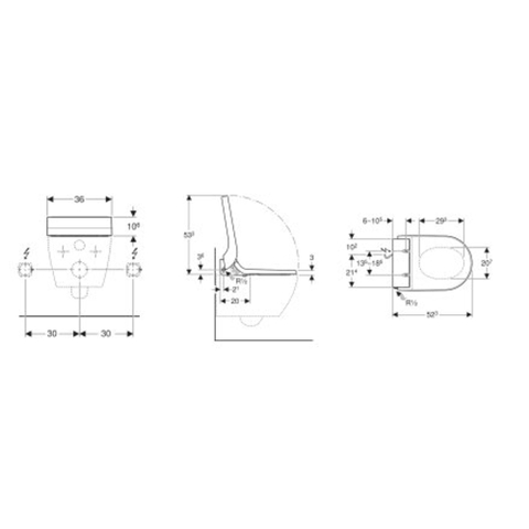 Geberit AquaClean tuma Zitting - onderdouche - zwart glas decor - glans wit SW87558