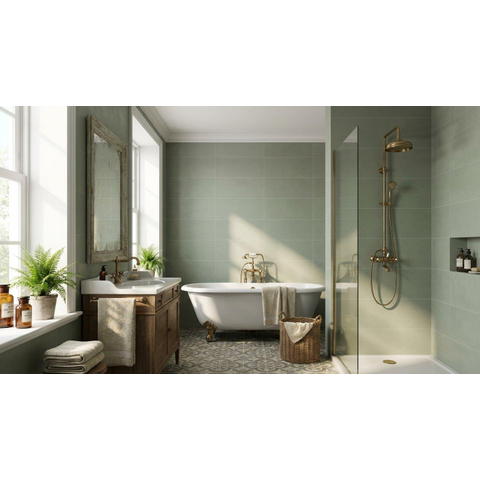 ÉCHANTILLON Terravito Alerno carreau mural - 40x120cm - 7mm - rectifié - Vert SW1130644