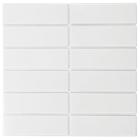 The Mosaic Factory Barcelona mozaïektegel - 29.1x29.7cm - wandtegel - Rechthoek - Porselein White Glans SW523992