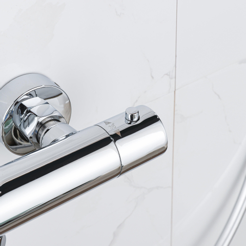 Adema Sparkle 2.0 regendoucheset – thermostatisch – Ø20 cm hoofddouche – 3-standen handdouche – glijstang 110 cm – chroom SW773195
