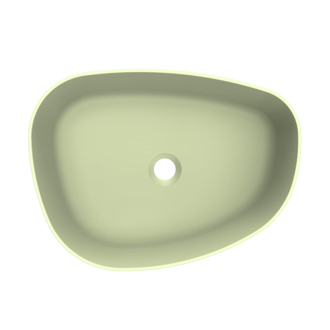 Arcqua Rocker waskom - opbouw - organisch links - 50x37cm - mat pastel groen SW1209113