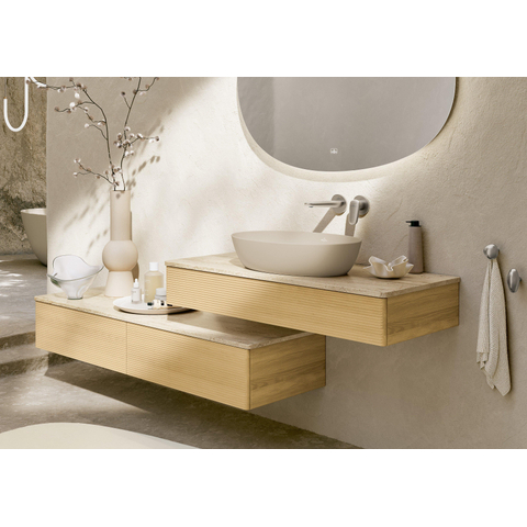 Villeroy & Boch Antao 2 gats - eengreeps wastafelmengkraan - wandmontage - Brushed Nickel (rvs) SW974179