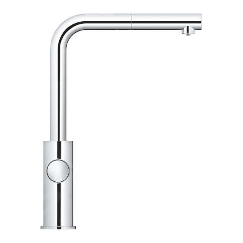 GROHE Blue Home Robinet de cuisine - bec en L extractible - monotrou - fonction de filtration - eau plate légère et pétillante - chrome SW236967