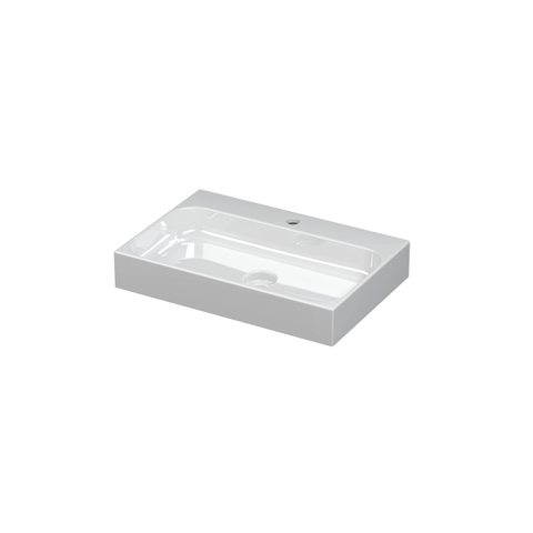 INK Unit lavabo - 60x40x10cm - 1 bassin - 1 trou de robinet - porcelaine blanc brillant SB0204011