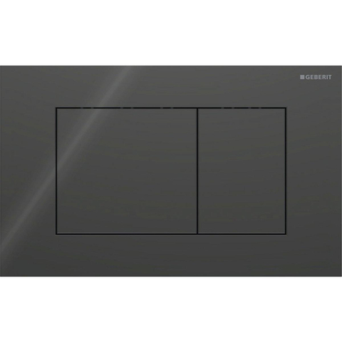 Geberit Sigma40 plaque de déclenchement - chasse à 2 touches - extra plate - boutons carrés - verre - noir SW1237219
