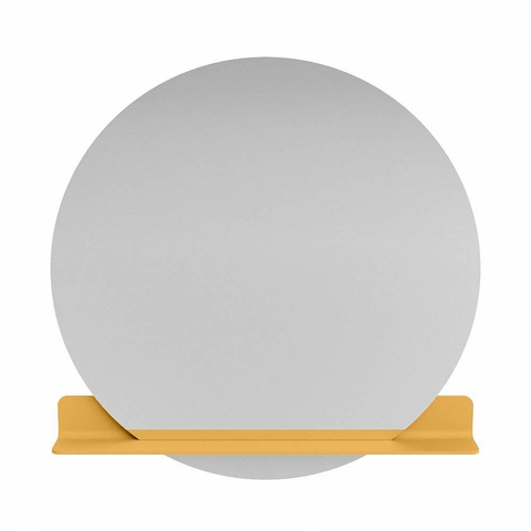 Mondiaz SPOT spiegel – Ø110 cm – met planchet – Ocher (geel) SW1235567