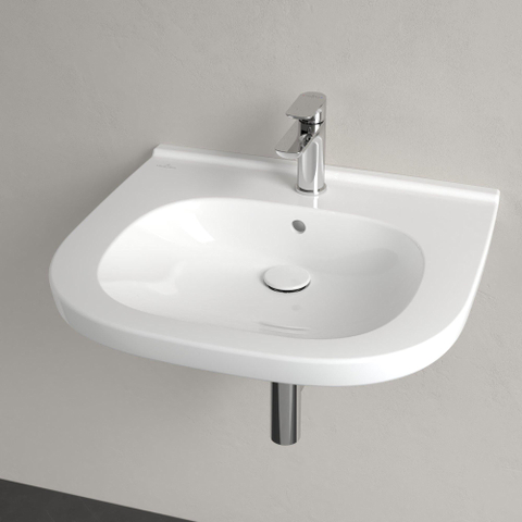 Villeroy & Boch Vicare O.novo Vita wastafel Vita - met 1 kraangat - met overloop - 60x55cm CeramicPlus - White Alpine (glans wit) 1025050