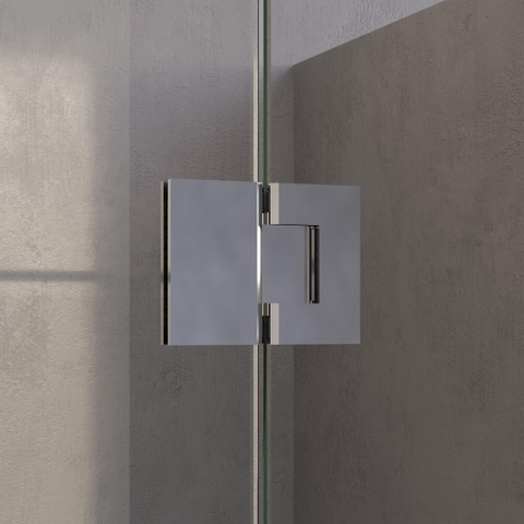 BRAUER Void Carving Porte de niche - 2 pièces - 170x200cm - Porte battante 70cm sur verre - revêtement verre - réversible - verre clair - Chrome SW1418257