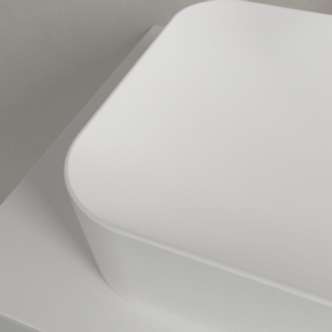 Villeroy & Boch finion opzetwastafel - zonder kraangat - 60x35cm CeramicPlus - zonder overloop - Stone White (mat wit) SW209544