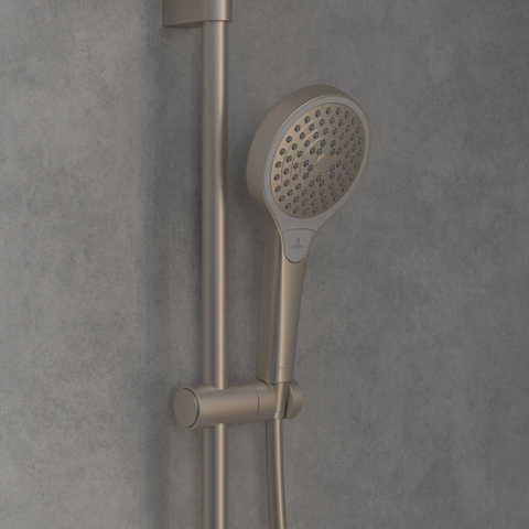 Villeroy & Boch Verve Showers Glijstangset - met drie functies - voor wandmontage - Brushed Nickel (rvs) SW974376