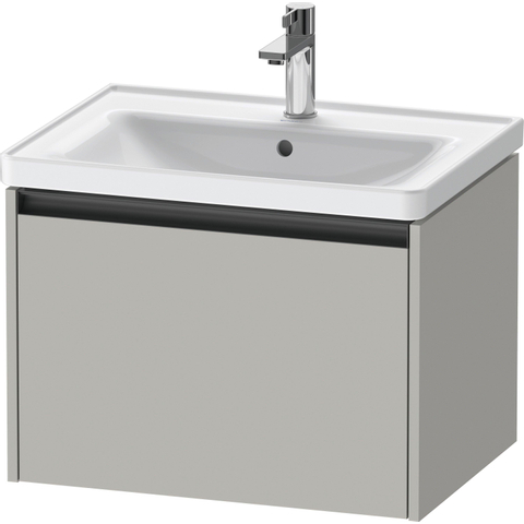 Duravit Ketho.2 Wastafelonderbouwkast - met 1 lade - 63.4x45.5x44cm - met greep antraciet - betongrijs mat SW772181