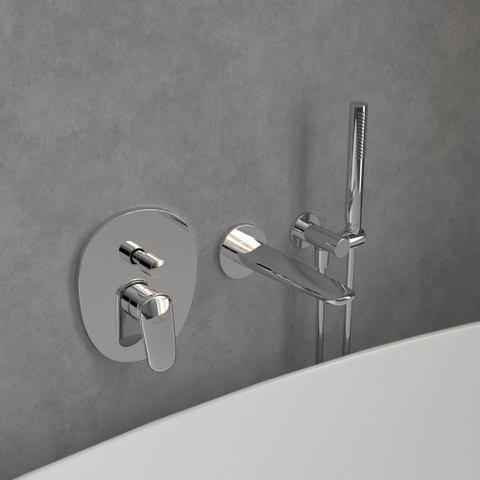 Villeroy & Boch Antao 1 greeps inbouwkraan - met omstel - hoogglans chroom SW974275