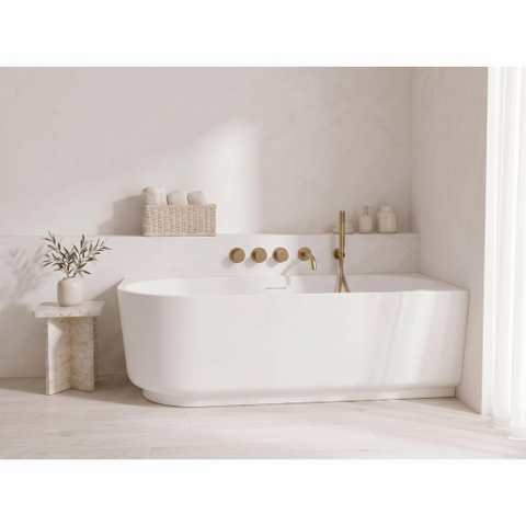 ZEZA Pure baignoire semi-îlot d'angle - droite - 150x75x58cm - acrylique - blanc brillant SW962853