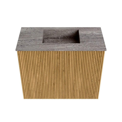 Mondiaz JOYA-DLUX 50cm toiletmeubel - kleur Oak - Wastafel FAYE positie Midden Zonder kraangat kleur Oza. SW1424072