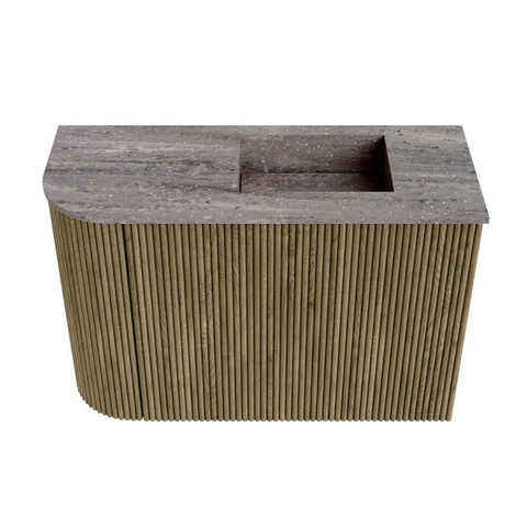 Mondiaz JOYA-DLUX 61.6cm toiletmeubel - ronding links kleur Dusk - Wastafel FAYE positie Rechts 1 kraangat kleur Oza. SW1426007