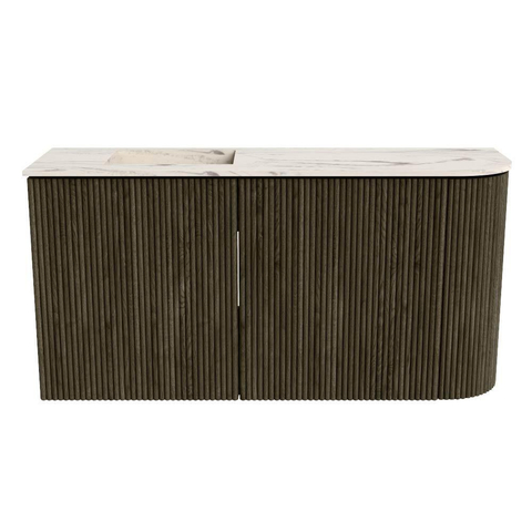 Mondiaz JOYA-DLUX 81.6cm toiletmeubel - ronding rechts kleur Shadow - Wastafel FAYE positie Links 1 kraangat kleur Nata. SW1424981