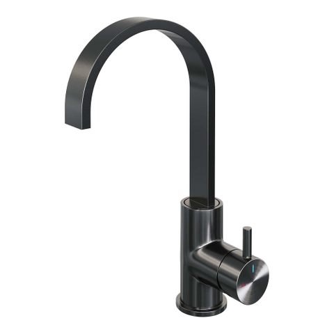 Brauer Gunmetal Edition Ensemble de robinet mélangeur à poser - haut - pivotant - bec plat - modèle b - PVD - gunmetal brossé SW715828