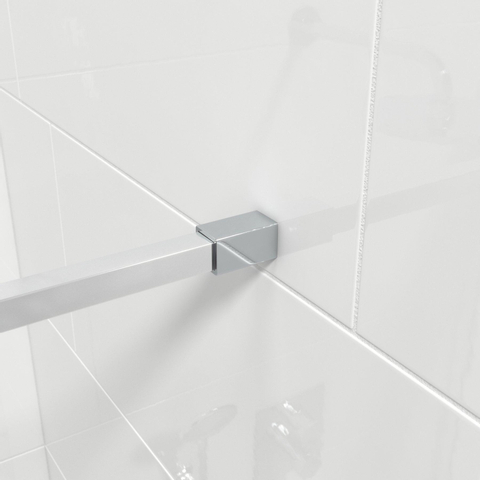 Van Marcke Douche à l'italienne 80x200cm verre de sécurité bande satinée anti-calcaire chrome SW238192