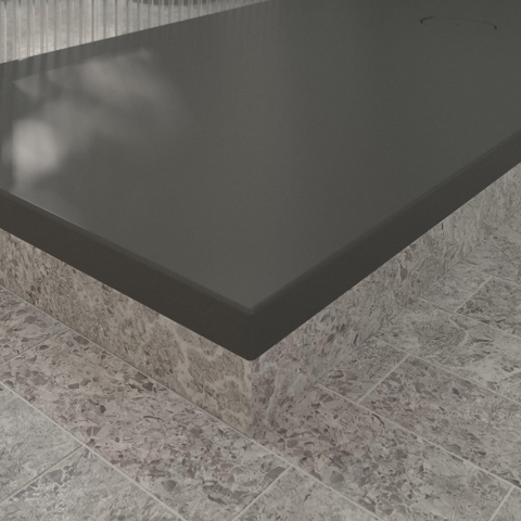 Villeroy & Boch Ecora douchebak - 170x90x4.5cm - afvoer korte zijde - anthracite (antraciet) SW1558998