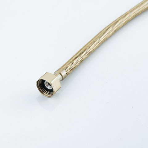 Fortifura Calvi Robinet d'arrêt d'angle avec flexible - flexible 30cm - 1/2"x3/8" - laiton brossé SW1382532