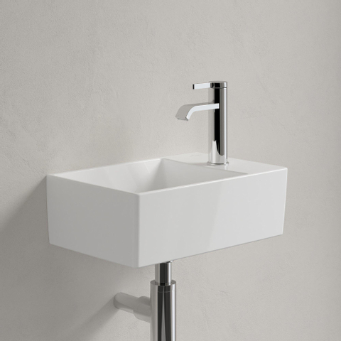 Villeroy & Boch Memento 2.0 lave-mains dessous rectifié 40x26cm - sans trop-plein 1 trou de robinet ceramic+ blanc SW358471