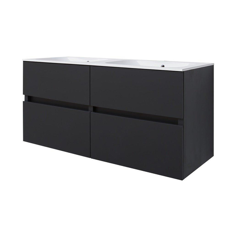 Best Design Bora Black Greeploos meubel onderkast 4 laden zonder wastafel 120 cm mat zwart SW279896