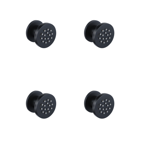 Fortifura Calvi douche latérale - 5cm - rond - 1 jet - lot de 4 - noir mat SW1381714