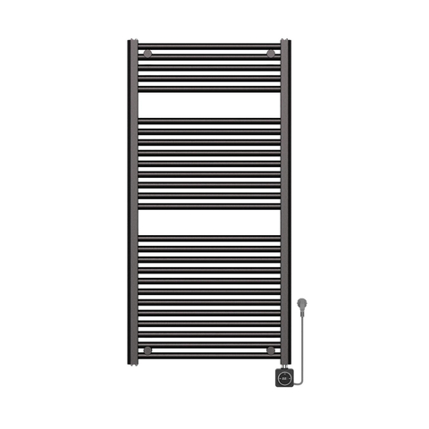 Wiesbaden Elara Elektrische radiator Smart WiFi - 118.5x60cm - PVD - gunmetal (antraciet) SW1210956