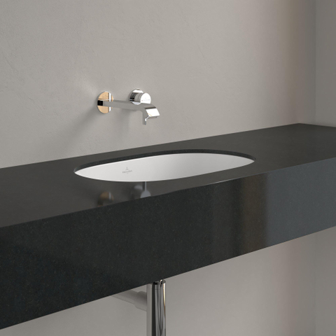 Villeroy & Boch O.novo onderbouwwastafel - 53x32cm - met overloop - zonder kraangatbank CeramicPlus - White Alpine (glans wit) 0124157